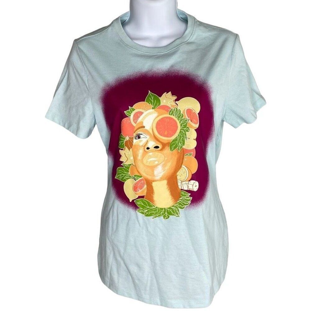 Black History Month Shirt Top Girls LARGE‎ 10 12 Blue Purple Yellow Graphic NEW